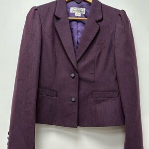 Sanyo Fashion House for Saks Fifth Avenue purple Wool Women's Jacket Size 8